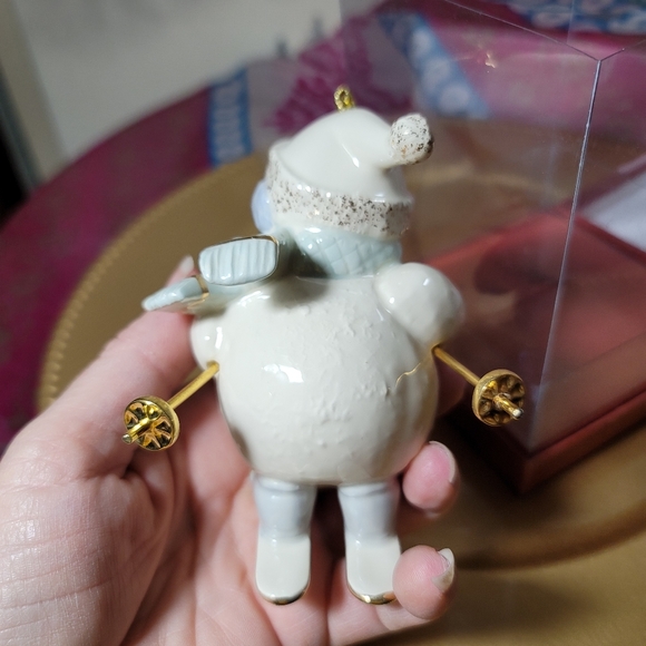 *VTG*.  NIB.  Lenox Porcelain Snowman skiing.  (508) - Picture 4 of 6
